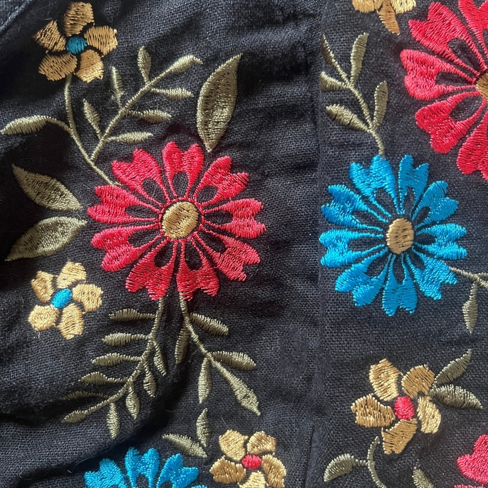 Forever 21 Women's Corset Bustier Embroidered Flower Linen Blend Size Medium - Picture 6 of 7